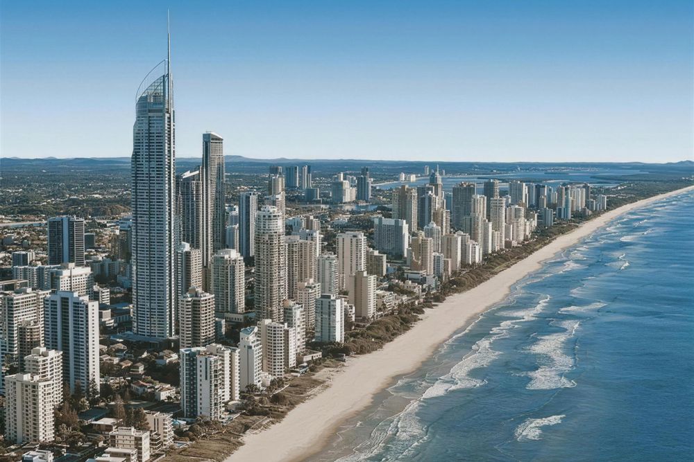 Surfers Paradise towers along the Gold Coast beachfront